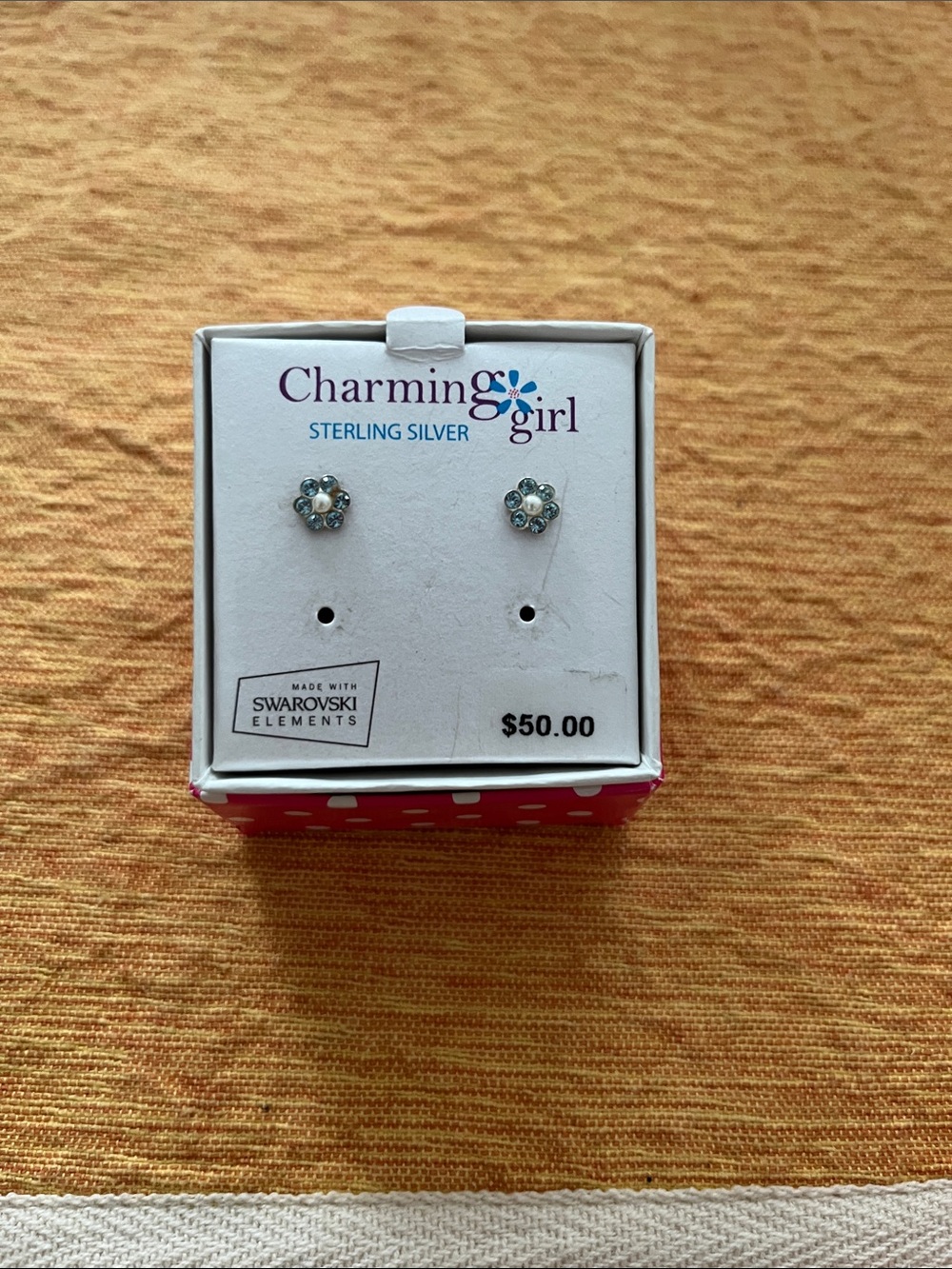 Sterling Silver Blue Floral Stud Earrings with Swarovski Elements
